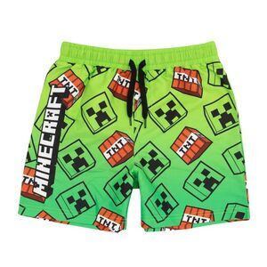 Minecraft Boys Creeper Swim Shorts / Green/Black